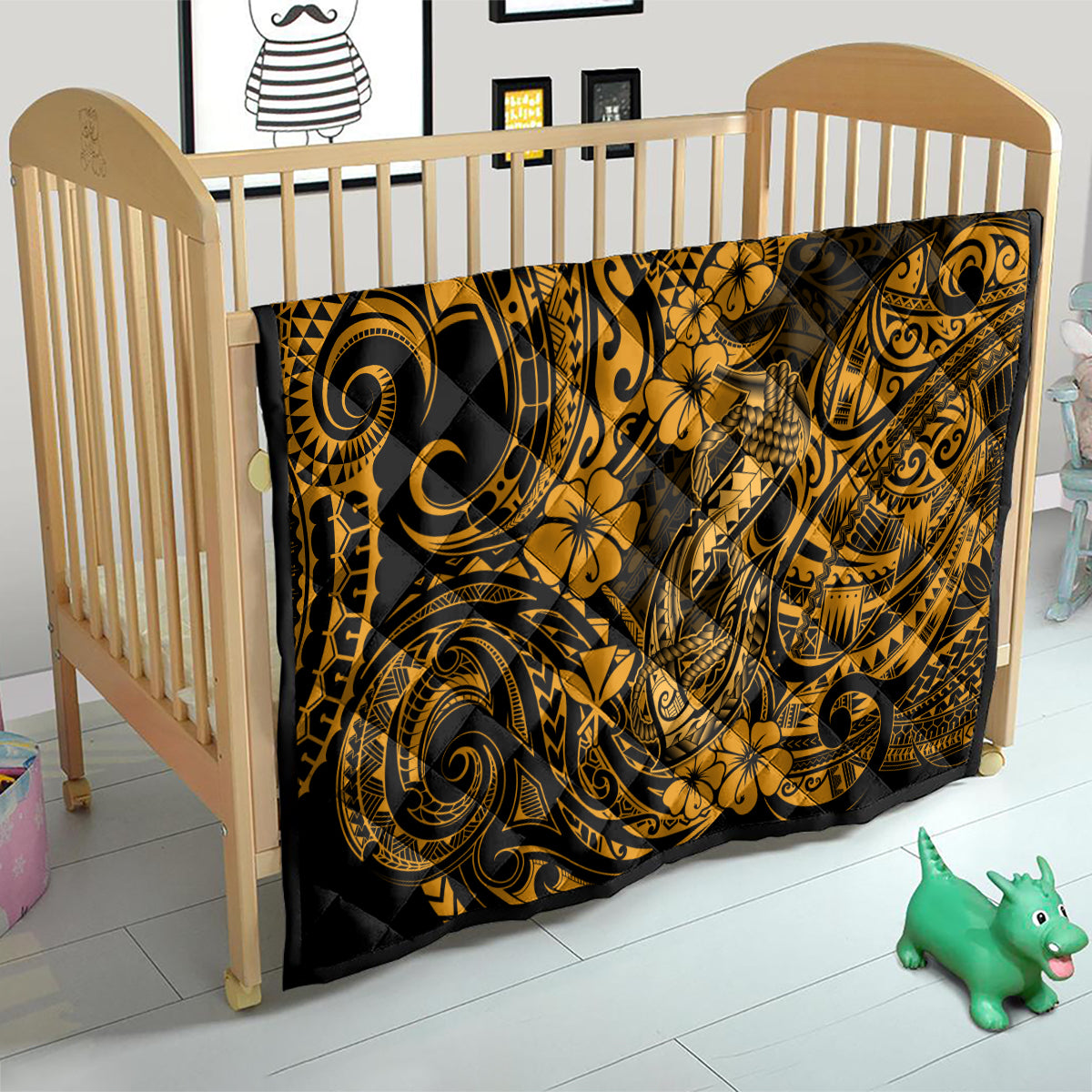 Hawaii Fish Hook Quilt Polynesian Pattern Gold Version LT01 - Polynesian Pride