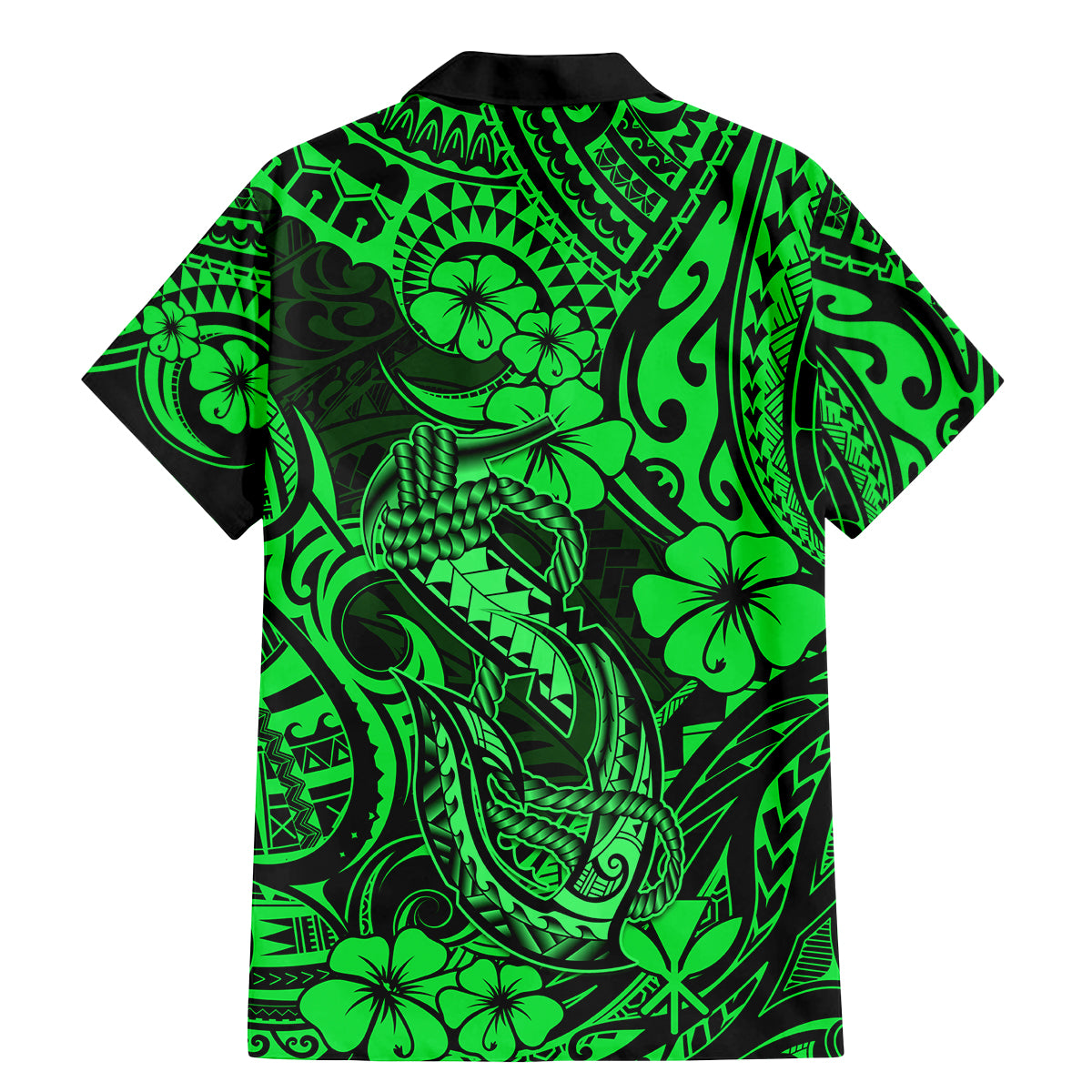 Hawaii Fish Hook Family Matching Mermaid Dress and Hawaiian Shirt Polynesian Pattern Green Version LT01 - Polynesian Pride
