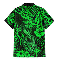 Hawaii Fish Hook Family Matching Mermaid Dress and Hawaiian Shirt Polynesian Pattern Green Version LT01 - Polynesian Pride