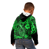 Hawaii Fish Hook Kid Hoodie Polynesian Pattern Green Version LT01 - Polynesian Pride