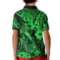 Hawaii Fish Hook Kid Polo Shirt Polynesian Pattern Green Version LT01 - Polynesian Pride