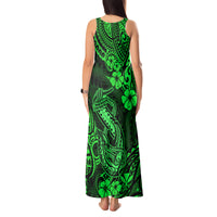 Hawaii Fish Hook Tank Maxi Dress Polynesian Pattern Green Version LT01 - Polynesian Pride