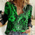 Hawaii Fish Hook Women Casual Shirt Polynesian Pattern Green Version LT01 Female Green - Polynesian Pride