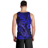Hawaii Fish Hook Men Tank Top Polynesian Pattern Navy Blue Version LT01 - Polynesian Pride