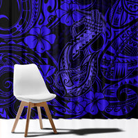 Hawaii Fish Hook Window Curtain Polynesian Pattern Navy Blue Version LT01 - Polynesian Pride