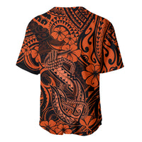 Hawaii Fish Hook Baseball Jersey Polynesian Pattern Orange Version LT01 - Polynesian Pride