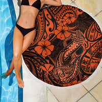 Hawaii Fish Hook Beach Blanket Polynesian Pattern Orange Version LT01