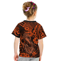Hawaii Fish Hook Kid T Shirt Polynesian Pattern Orange Version LT01 - Polynesian Pride