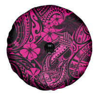 Hawaii Fish Hook Spare Tire Cover Hibiscus Hawaii Tribal Tattoo Pink Version LT01 - Polynesian Pride