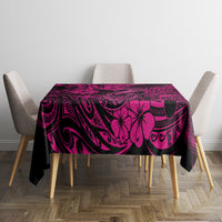 Hawaii Fish Hook Tablecloth Hibiscus Hawaii Tribal Tattoo Pink Version LT01 - Polynesian Pride