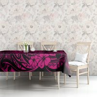 Hawaii Fish Hook Tablecloth Hibiscus Hawaii Tribal Tattoo Pink Version LT01 - Polynesian Pride
