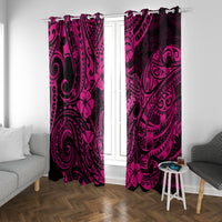 Hawaii Fish Hook Window Curtain Hibiscus Hawaii Tribal Tattoo Pink Version LT01 - Polynesian Pride