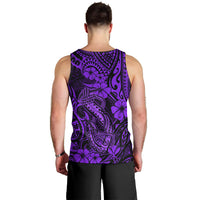 Hawaii Fish Hook Men Tank Top Hibiscus Hawaii Tribal Tattoo Purple Version LT01 - Polynesian Pride