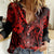 Hawaii Fish Hook Women Casual Shirt Hibiscus Hawaii Tribal Tattoo Red Version LT01 Female Red - Polynesian Pride