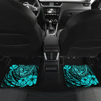 Hawaii Fish Hook Car Mats Hibiscus Hawaii Tribal Tattoo Turquoise Version LT01 - Polynesian Pride