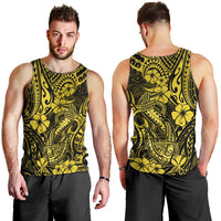 Hawaii Fish Hook Men Tank Top Hibiscus Hawaii Tribal Tattoo Yellow Version LT01 - Polynesian Pride