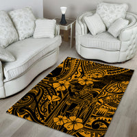 Hawaii King Kamehameha Area Rug Polynesian Pattern Gold Version LT01 - Polynesian Pride