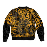 Hawaii King Kamehameha Bomber Jacket Polynesian Pattern Gold Version LT01 - Polynesian Pride
