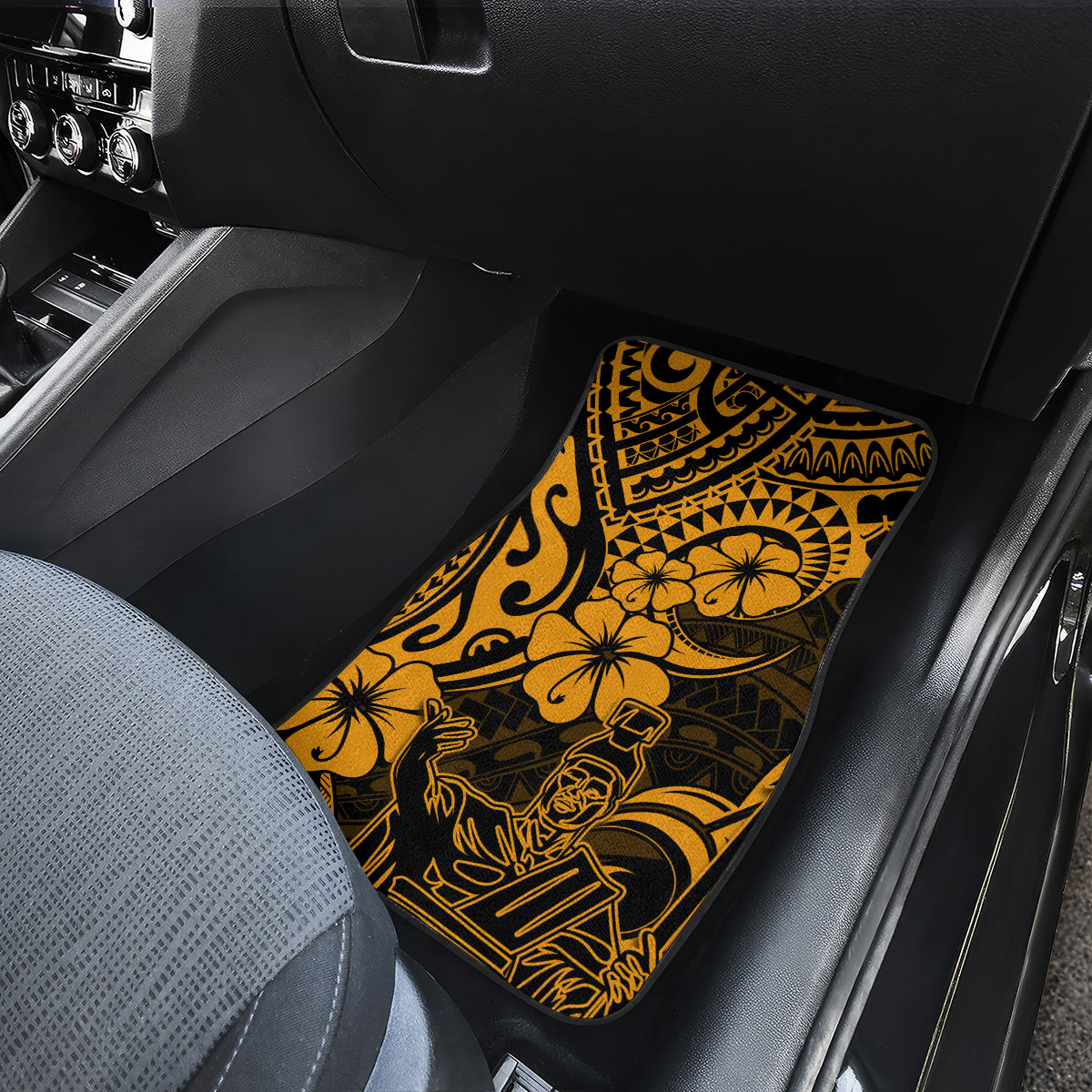 Hawaii King Kamehameha Car Mats Polynesian Pattern Gold Version LT01 - Polynesian Pride