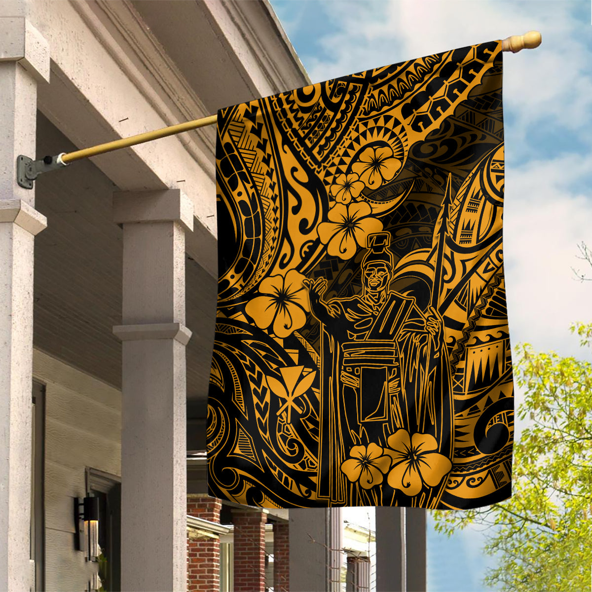 Hawaii King Kamehameha Garden Flag Polynesian Pattern Gold Version LT01 House Flag Gold - Polynesian Pride