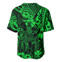 Hawaii King Kamehameha Baseball Jersey Polynesian Pattern Green Version LT01 - Polynesian Pride