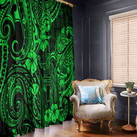 Hawaii King Kamehameha Window Curtain Polynesian Pattern Green Version LT01 Green - Polynesian Pride