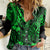Hawaii King Kamehameha Women Casual Shirt Polynesian Pattern Green Version LT01 Female Green - Polynesian Pride