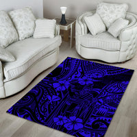 Hawaii King Kamehameha Area Rug Polynesian Pattern Navy Blue Version LT01 - Polynesian Pride