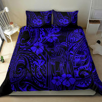 Hawaii King Kamehameha Bedding Set Polynesian Pattern Navy Blue Version LT01 - Polynesian Pride