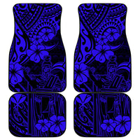 Hawaii King Kamehameha Car Mats Polynesian Pattern Navy Blue Version LT01 Blue - Polynesian Pride