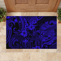 Hawaii King Kamehameha Rubber Doormat Polynesian Pattern Navy Blue Version LT01 - Polynesian Pride