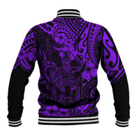 Hawaii King Kamehameha Baseball Jacket Polynesian Pattern Purple Version LT01 - Polynesian Pride