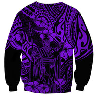 Hawaii King Kamehameha Sweatshirt Polynesian Pattern Purple Version LT01 - Polynesian Pride