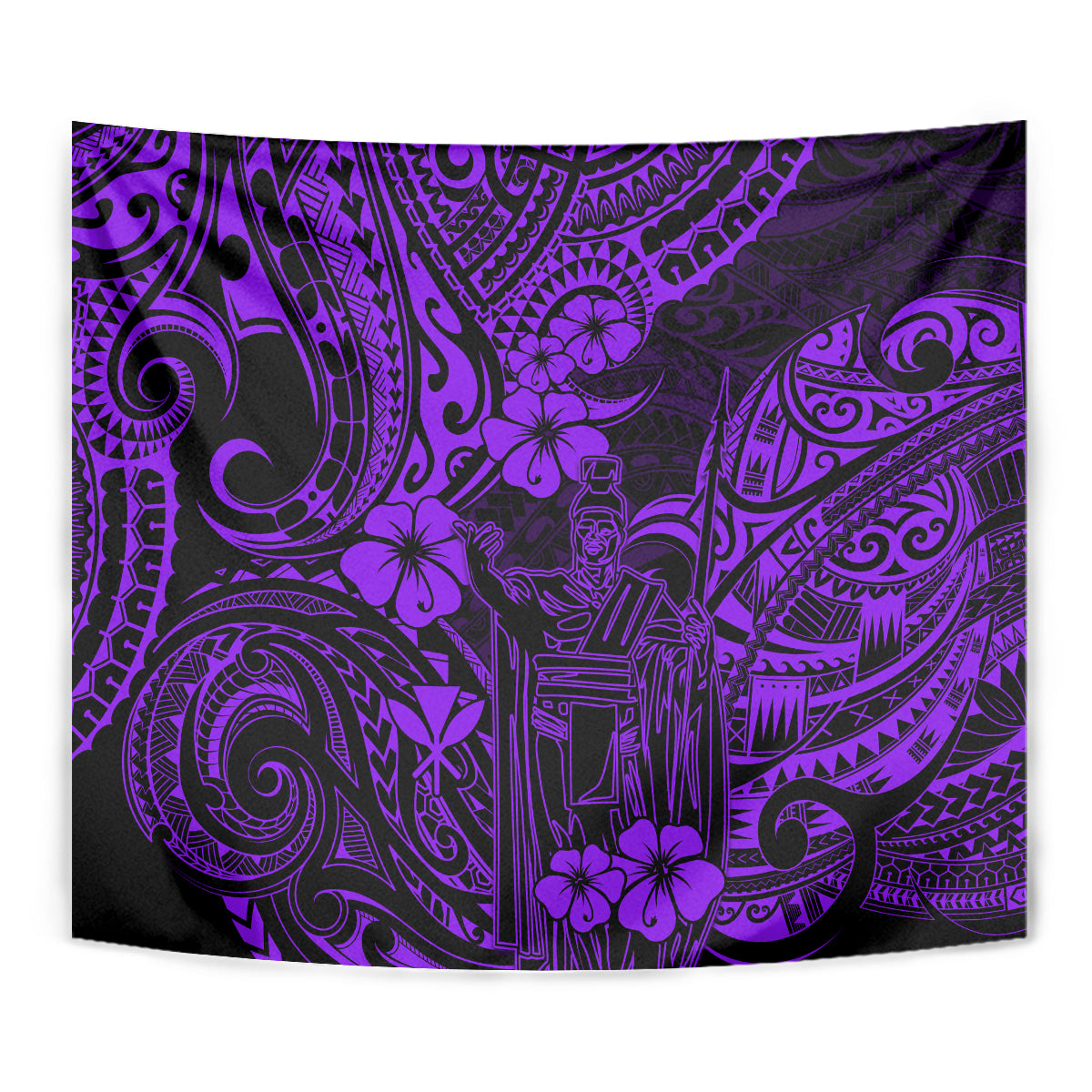 Hawaii King Kamehameha Tapestry Polynesian Pattern Purple Version LT01 - Polynesian Pride