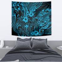 Hawaii King Kamehameha Tapestry Polynesian Pattern Sky Blue Version LT01 - Polynesian Pride
