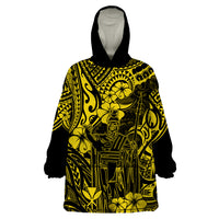 Hawaii King Kamehameha Wearable Blanket Hoodie Polynesian Pattern Yellow Version LT01 One Size Yellow - Polynesian Pride