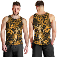 Hawaii Hula Girl Men Tank Top Polynesian Pattern Gold Version LT01 - Polynesian Pride