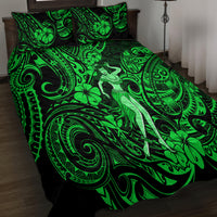 Hawaii Hula Girl Quilt Bed Set Polynesian Pattern Green Version LT01 - Polynesian Pride