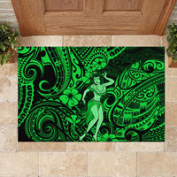 Hawaii Hula Girl Rubber Doormat Polynesian Pattern Green Version LT01 - Polynesian Pride