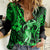 Hawaii Hula Girl Women Casual Shirt Polynesian Pattern Green Version LT01 Female Green - Polynesian Pride