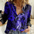 Hawaii Hula Girl Women Casual Shirt Polynesian Pattern Navy Blue Version LT01 Female Blue - Polynesian Pride