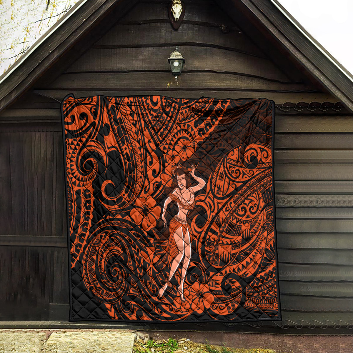 Hawaii Hula Girl Quilt Polynesian Pattern Orange Version LT01 - Polynesian Pride