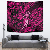 Hawaii Hula Girl Tapestry Polynesian Pattern Pink Version LT01 - Polynesian Pride