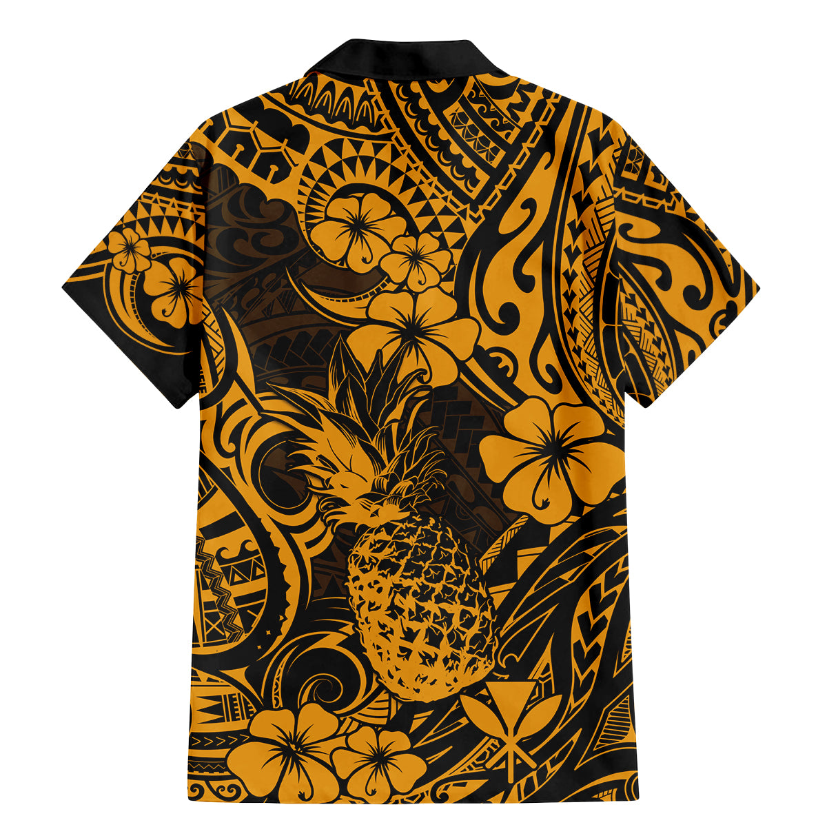 Hawaii Pineapple Family Matching Mermaid Dress and Hawaiian Shirt Paradise Flowers Pacific With Gold Polynesian Tribal LT01 - Polynesian Pride