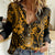 Hawaii Pineapple Women Casual Shirt Paradise Flowers Pacific With Gold Polynesian Tribal LT01 Female Gold - Polynesian Pride