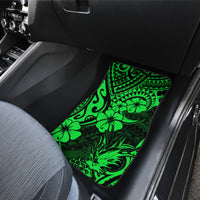 Hawaii Pineapple Car Mats Paradise Flowers Pacific With Green Polynesian Tribal LT01 - Polynesian Pride