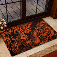 Hawaii Pineapple Rubber Doormat Paradise Flowers Pacific With Orange Polynesian Tribal LT01 - Polynesian Pride