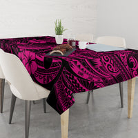 Hawaii Pineapple Tablecloth Paradise Flowers Pacific With Pink Polynesian Tribal LT01 - Polynesian Pride