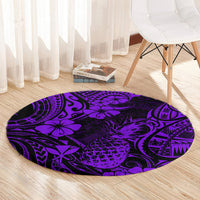 Hawaii Pineapple Round Carpet Polynesian Pattern Purple Version LT01 - Polynesian Pride