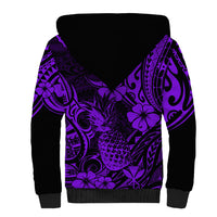 Hawaii Pineapple Sherpa Hoodie Polynesian Pattern Purple Version LT01 - Polynesian Pride